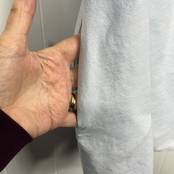 Zara Trafaluc Collection Mini Dress S Baby Blue Button Down back Embroidery EUC - Picture 10 of 13